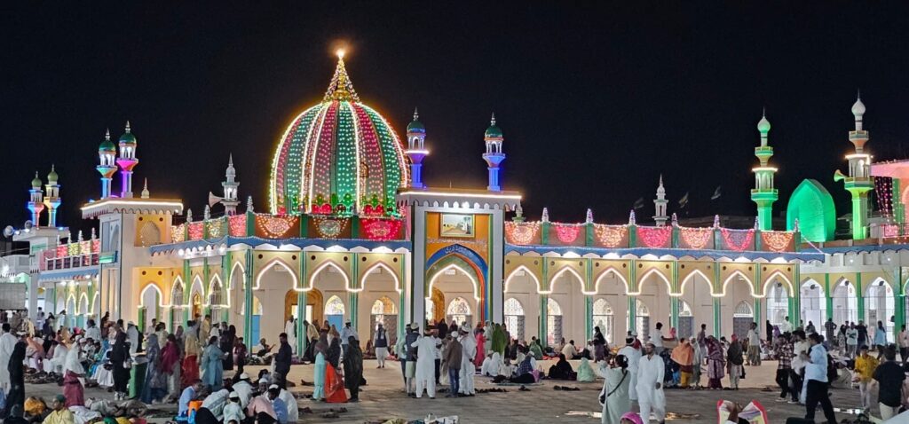 Evening gathering at the shrine