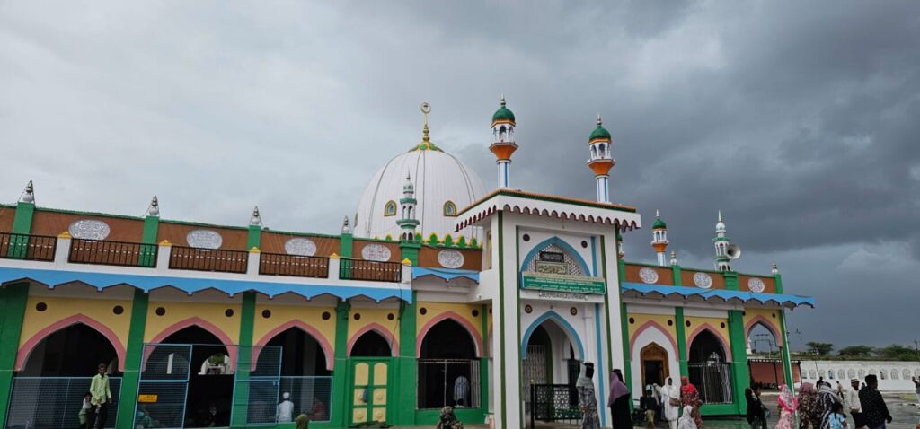 The shrine complex on an overcast day